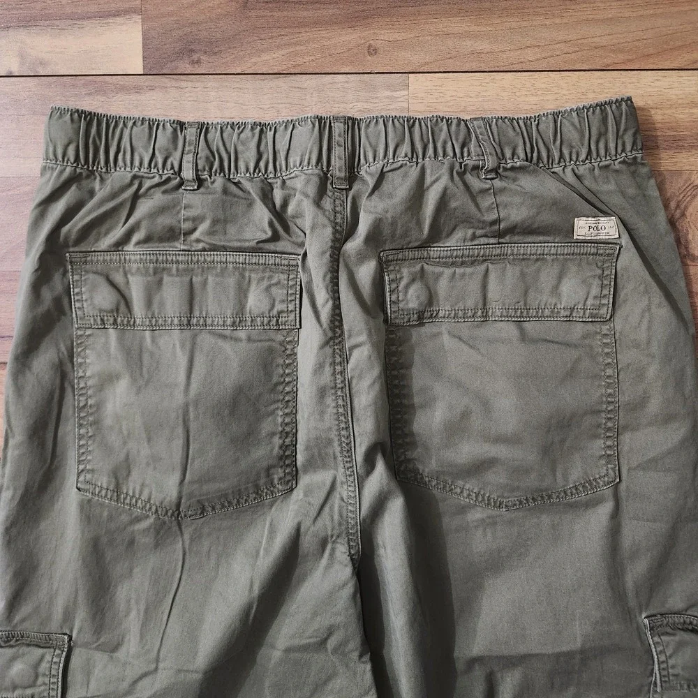 Polo Ralph Lauren Cargo Jogger Pants Green Cargo Military Utility Large Euc